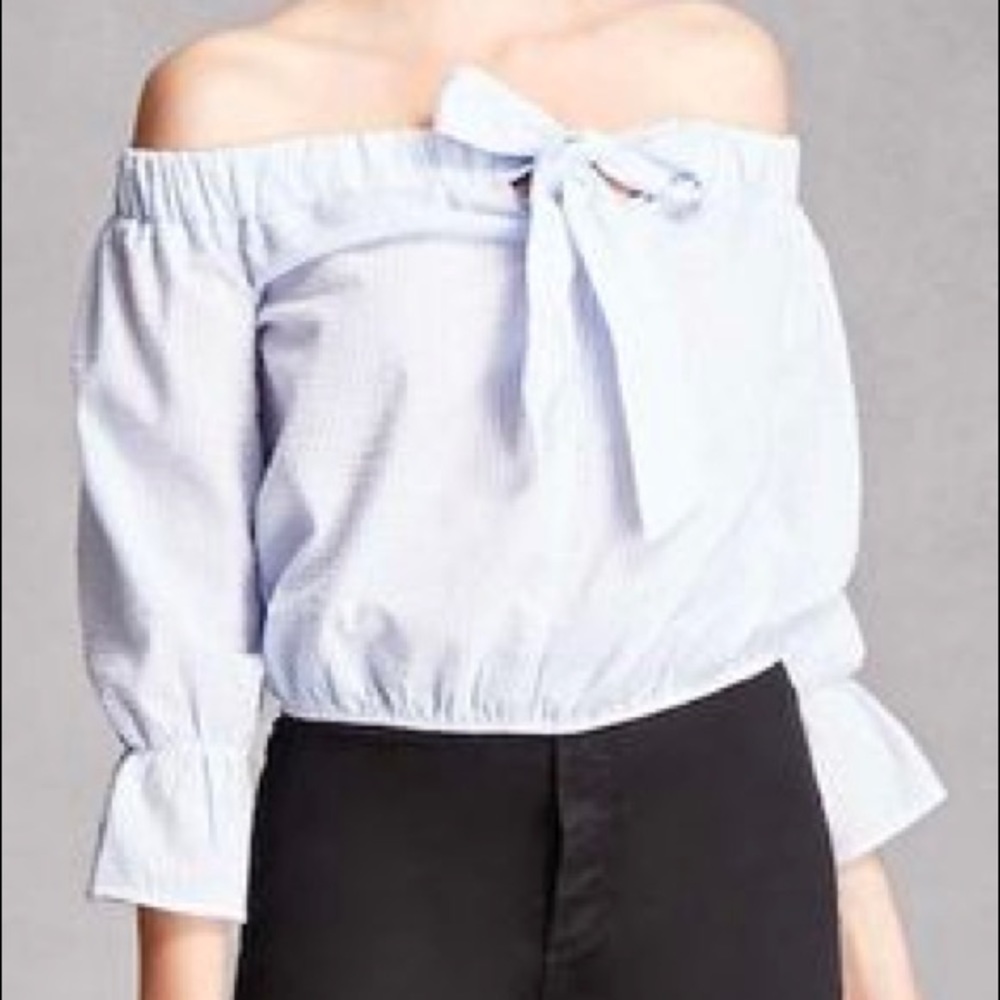 Tie Front Off Shoulder Top
